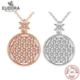 925 Silver Flower of Life Necklace Geometric Necklaces