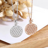 925 Silver Flower of Life Necklace Geometric Necklaces