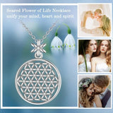 925 Silver Flower of Life Necklace Geometric Necklaces