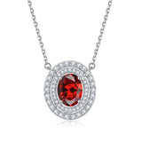 Silver Necklace Cross-border Pendant Diamond Birthstone Clavicle Chain
