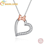 BONLAVIE 925 Silver Heart Pendant Necklace