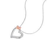 BONLAVIE 925 Silver Heart Pendant Necklace