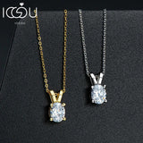 925 Sterling Silver 2.0ct Oval Cut Simulated Diamond Pendant Necklace