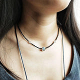 Labradorite Spinel Silver Necklace for Women