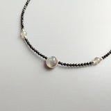 Labradorite Spinel Silver Necklace for Women