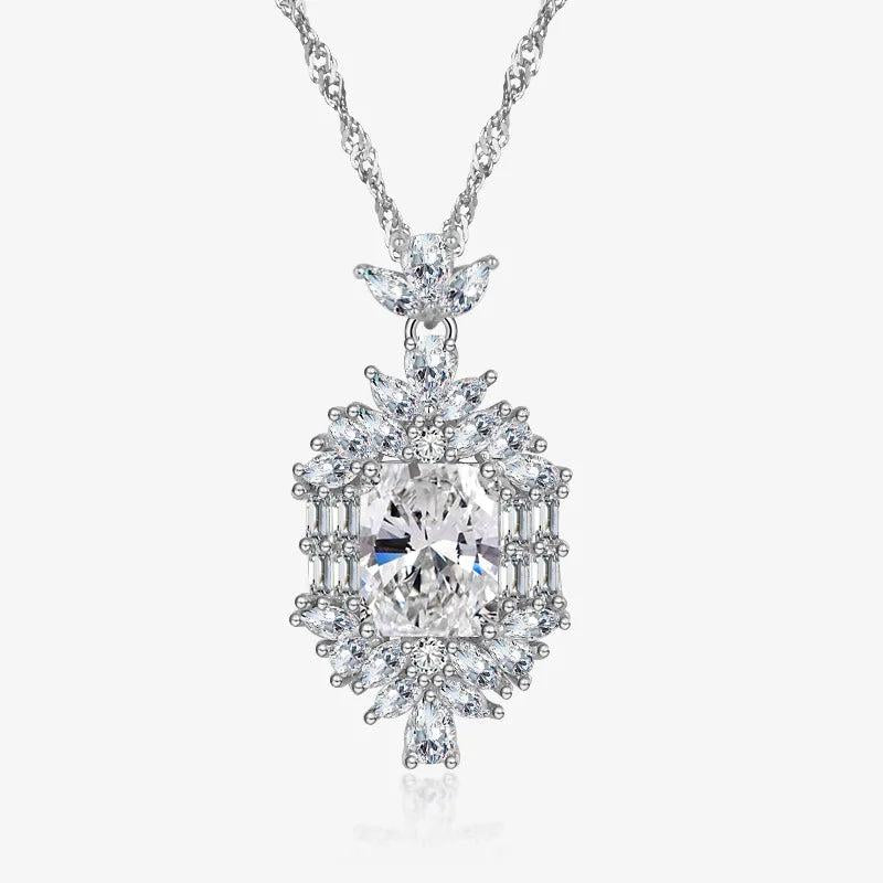 S925 Sterling Silver Crystal Pendant Necklace for Women