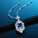S925 Sterling Silver Crystal Pendant Necklace for Women