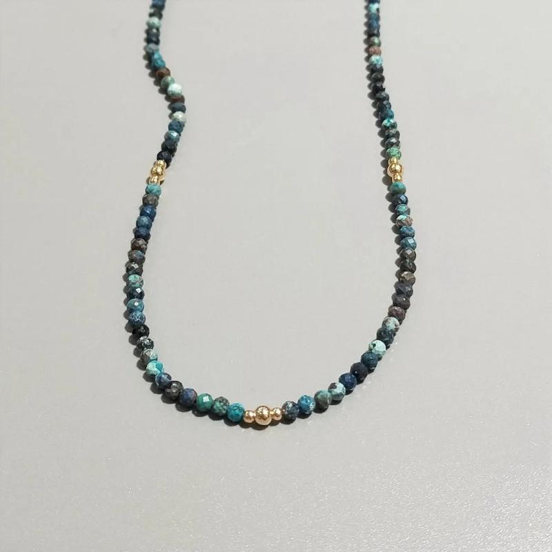 Chrysocolla Necklace Natural Stone Chain Necklace