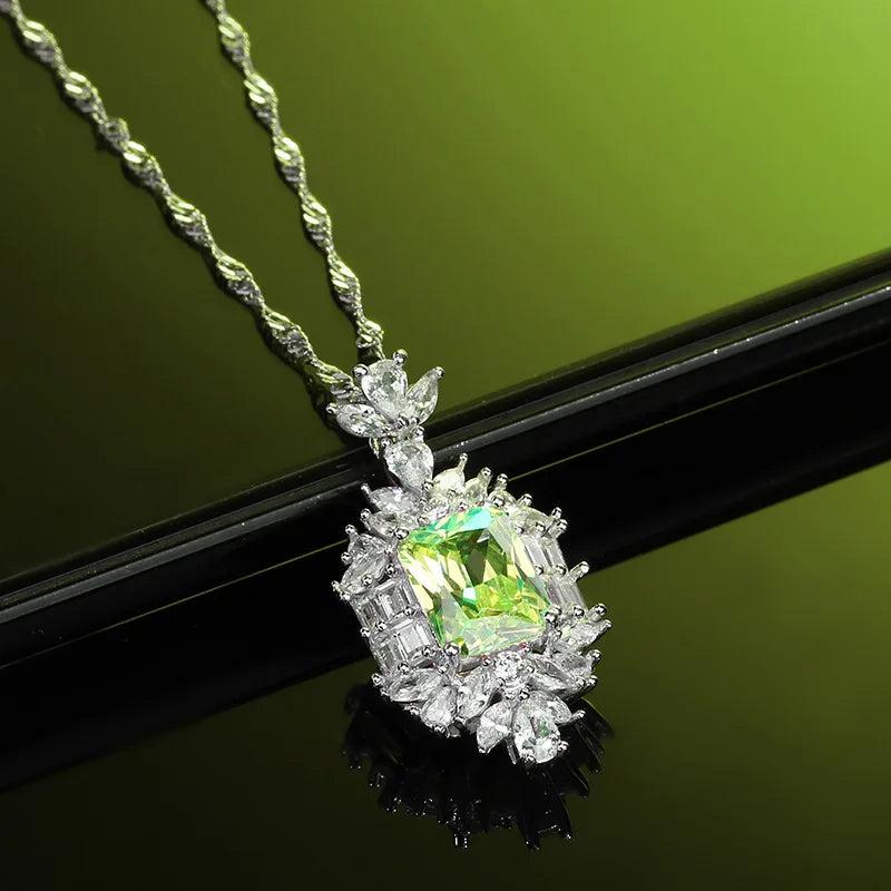 S925 Silver Citrine Pendant Necklace for Wedding