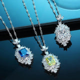 S925 Silver Citrine Pendant Necklace for Wedding