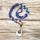 Aventurine Jade Crystal Pendant Long Necklace
