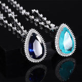 Sapphire Paraiba Tourmaline Pendant Necklace Lab Diamond Gemstone