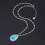 Sapphire Paraiba Tourmaline Pendant Necklace Lab Diamond Gemstone