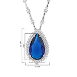 Sapphire Paraiba Tourmaline Pendant Necklace Lab Diamond Gemstone