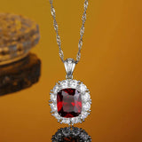 High-grade Wedding Jewelry Ruby Pendant 925 Silver Accessory Gift