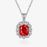 High-grade Wedding Jewelry Ruby Pendant 925 Silver Accessory Gift
