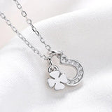 Sterling Silver U Letter Necklace Inlaid Zircon Clavicle Chain