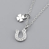 Sterling Silver U Letter Necklace Inlaid Zircon Clavicle Chain