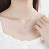 Sterling Silver U Letter Necklace Inlaid Zircon Clavicle Chain