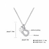 Sterling Silver U Letter Necklace Inlaid Zircon Clavicle Chain