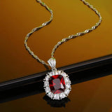 High-grade Wedding Jewelry Female Sapphire Pendant S925 Sterling Silver