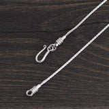 S925 Silver Retro Braided Horsewhip Chain Necklace
