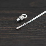 S925 Silver Retro Braided Horsewhip Chain Necklace
