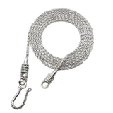 S925 Silver Retro Braided Horsewhip Chain Necklace