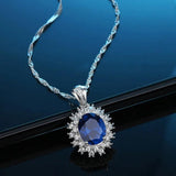 925 Silver Turquoise Pendant Necklace Collarbone Chain