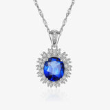 925 Silver Turquoise Pendant Necklace Collarbone Chain
