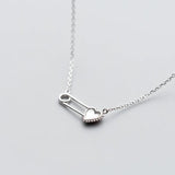 925 Silver Red Heart Paper Clip Pendant Necklace for Women