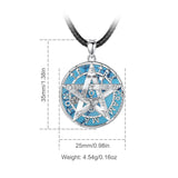 Eudora Silver Tetragrammaton Pentagram Necklace Malachite Pendant