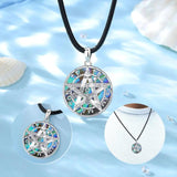 Eudora Silver Tetragrammaton Pentagram Necklace Malachite Pendant
