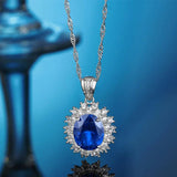 925 Silver Ruby Pendant Necklace European American Jewelry