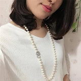 Freshwater Pearl Bow Clasp Necklace
