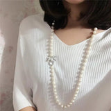 Freshwater Pearl Bow Clasp Necklace