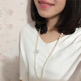 Freshwater Pearl Bow Clasp Necklace