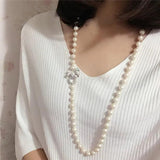 Freshwater Pearl Bow Clasp Necklace