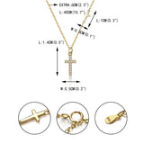 925 Silver Link Chain Zircon Cross Pendant Choker Necklace