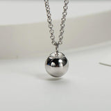 Sterling Silver Pendant Necklace 8mm Bead High Finish Jewelry 18Inch