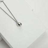 Sterling Silver Pendant Necklace 8mm Bead High Finish Jewelry 18Inch