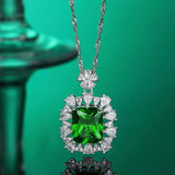 S925 Sterling Silver Pink Diamond Pendant Necklace