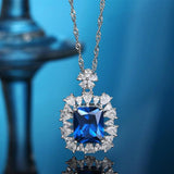 S925 Sterling Silver Pink Diamond Pendant Necklace