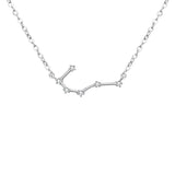 925 Silver Necklace 12 Constellation Zircon Pendant Collier Gift