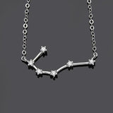 925 Silver Necklace 12 Constellation Zircon Pendant Collier Gift