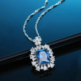 S925 Sterling Silver Dazzling Necklace with Diamond Pendant