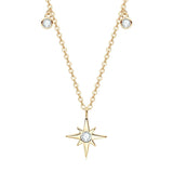 3MM Moissanite Star Pendant 925 Silver Necklace, Birthday Gift