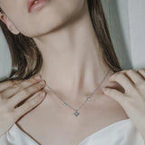 3MM Moissanite Star Pendant 925 Silver Necklace, Birthday Gift