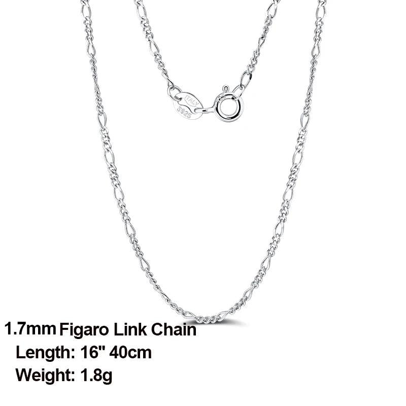 925 Sterling Silver Diamond-Cut Link Chain Necklace