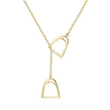 925 Silver Necklace Double Saddle Pendant Gift for Girls